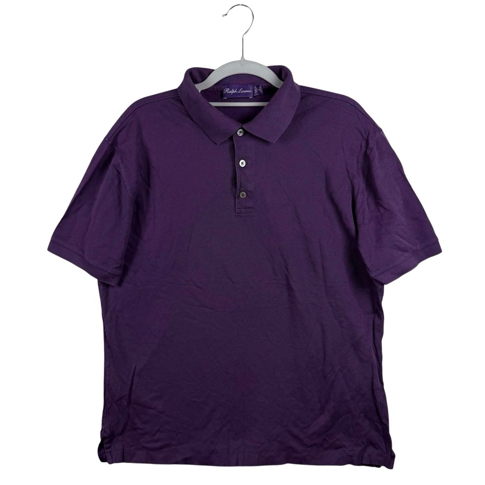 Ralph Lauren Purple Label 100% Cotton Purple Polo Shirt Men's Size Large‎